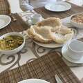 Hoppers with dhal and coconut sambar for breakfast